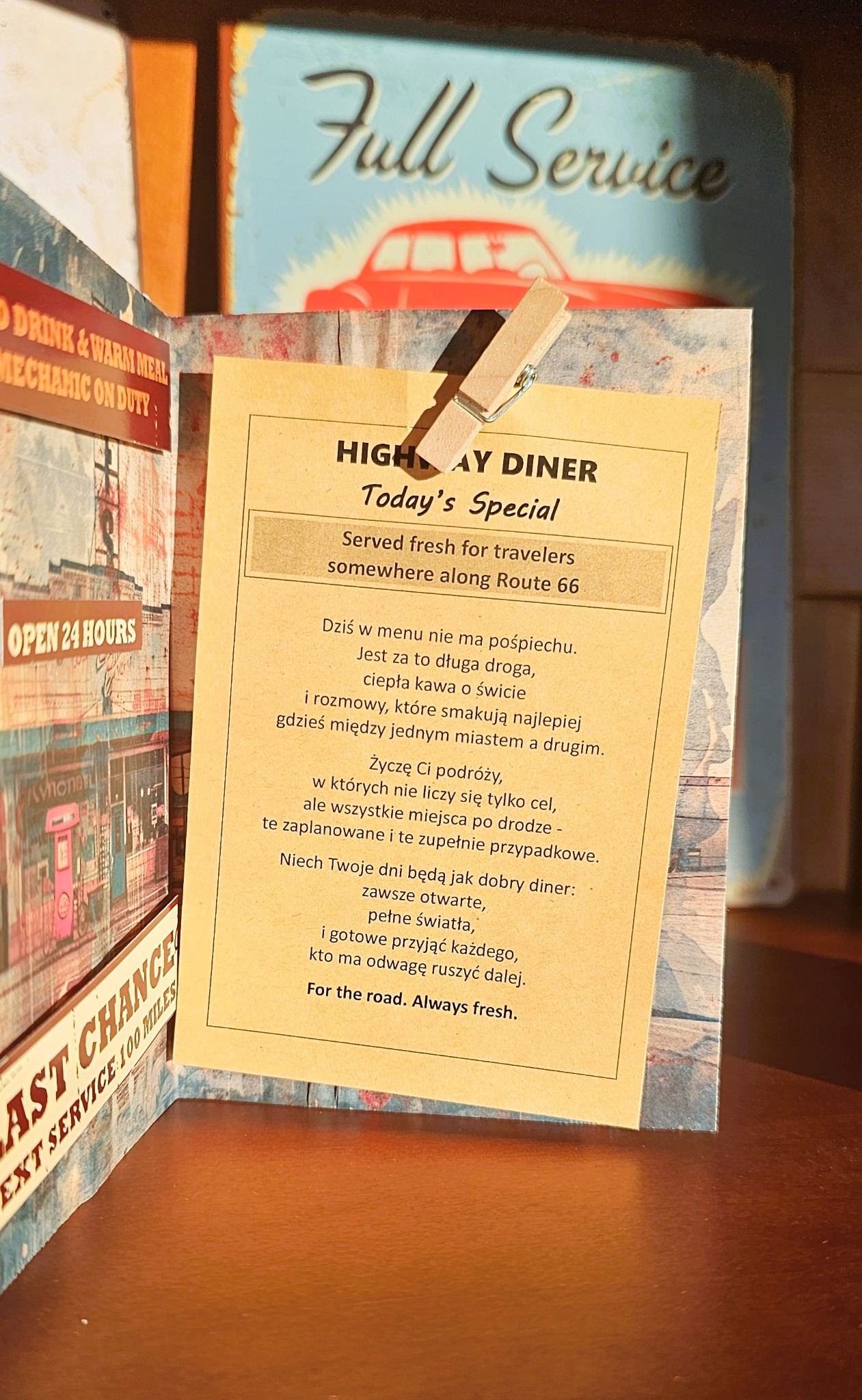 Karta z życzeniami Highway Diner Today's Special